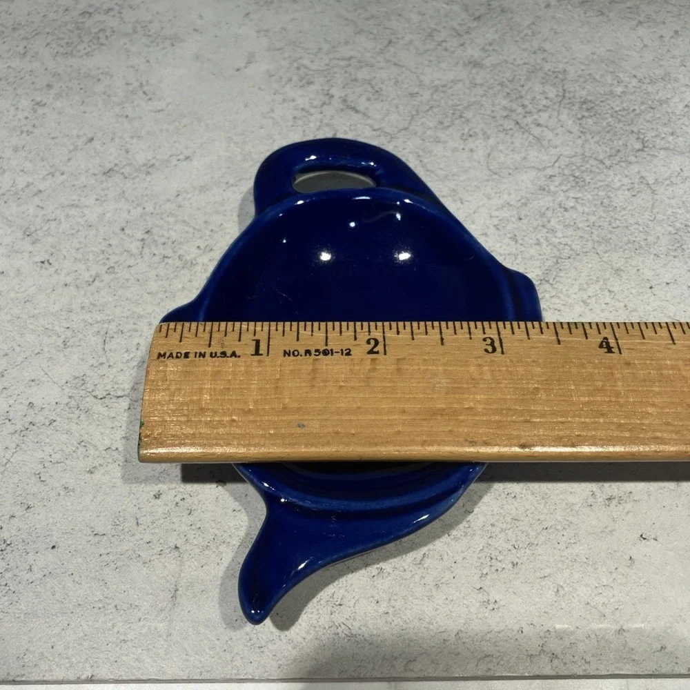 Vintage Tea Bag Holder Rest Cobalt Blue Tea Time Cottagecore HIC Japan